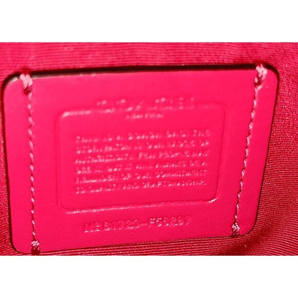 Coach Signature Canvas Crossbody Bag W/Pink Leather Trim Adjust Strap* SEE PICS - Picture 4 of 10
